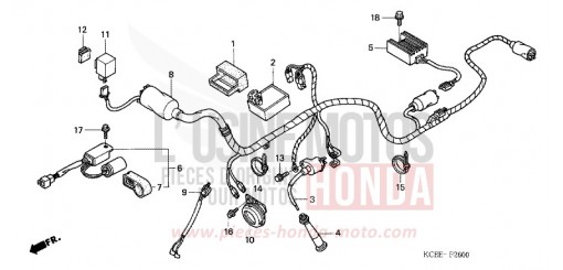 FAISCEAU DES FILS/BOBINE D'ALLUMAGE XR250R4 de 2004